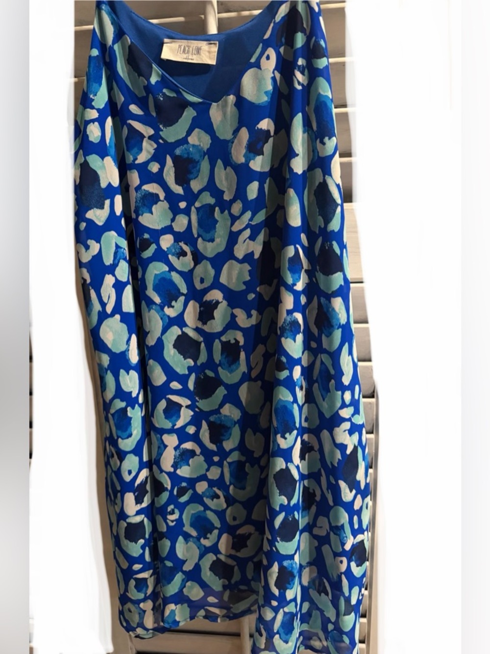 Peach Love California Blue & Aqua Abstract Print Dress